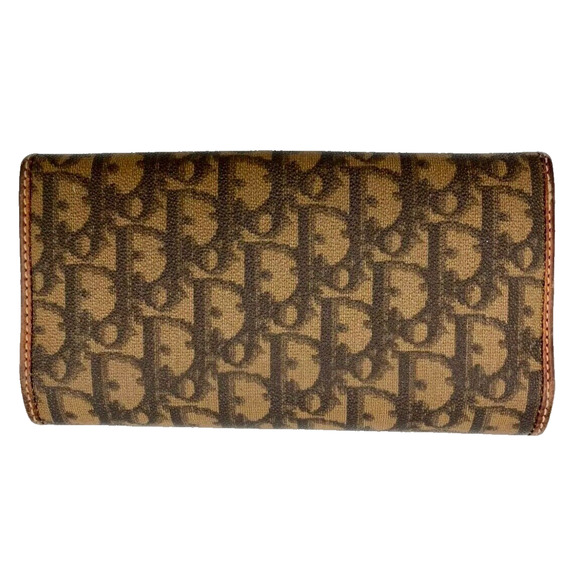 Authentic DIOR Long Wallet Trotter Romantic Brown PVC Leather Heart Charm - Picture 2 of 6